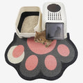 Cute Cat Litter Mat 35”x24”, Litter Box Mat, Litter Trapping Mat, Soft on Kitty Paws, Easy Clean, Anti Slip, Pet Accessories, Door Floor mats - Grey Pink90*60