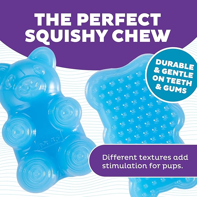 Outward Hound Gummiez Bear Dog Toy & Treat Stuffer, 4.7″ x 3″ Blue Raspberry-Scent Interactive Chew for Dogs, Promote Healthy Teeth, Gums & Mental Enrichment, Reduce Boredom & Support Dental Health