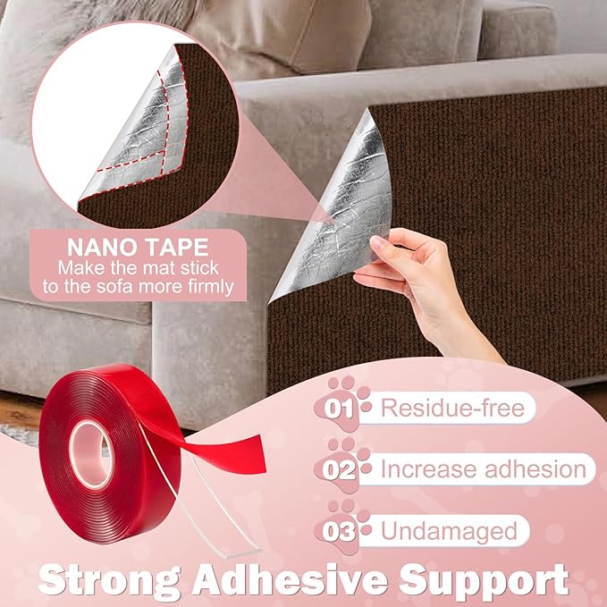 Cat Scratcher Pad,47.2"x15.8" Scratching Mat,Trimmable Anti Scratch Bed Couch Wall Corner Furniture Protector from Cat Claws,Easy Use for Cat Carpet/Door