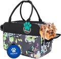 PetAmi Dog Purse Carrier for Small Dogs, Airline Approved Soft Sided Pet Carrier with Pockets, Ventilated Dog Carrying Bag for Puppy Cat, Dog Travel Supplies Bag, Sherpa Bed, Max 12 lbs, Floral Gray