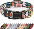 Reflective Dog Collar for Small Dogs, Cute Flower Theme Adjustable Heavy-Duty Nylon Puppy Collar for Boy and Girl Female, Soft Pet Accessories with Quick Release Buckle, Elegant Floral