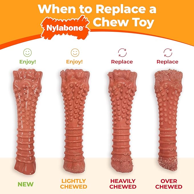 Nylabone Power Chew Textured Knuckle Bone - Dog Toys for Aggressive Chewers - Peanut Butter Chew Toy - Large Dog Chew Toys - Peanut Butter Flavor, X-Large - Over 50 Ibs. (1 Count)