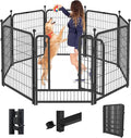 Dog Playpen, 40 inch 8 Panels Dog Fence Outdoor Heavy Duty Dog Pen for Large/Medium/Small Dogs, Indoor Puppy Playpen with Door Portable Pet Fence for RV Camping, Yard