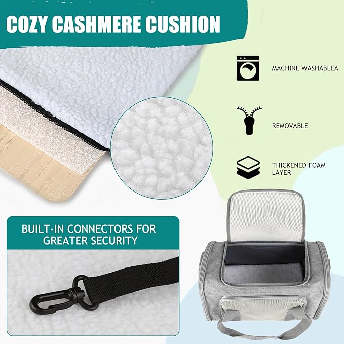 Top tasta Dog Cat Carrier Pet Carriers for Small Medium Large Cats Dogs Carrier Soft Sided Small Puppy Dog Carrier Portable Foldable Airline Approved Dog Cat Travel Carrier Grey Large