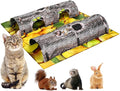 Pet Activity Tunnels - Interactive Tree Trunk Cat Play Tunnel Tube center with Peek Holes, Pets Puzzle Hunt Chase Training Center for Kitten, Ferret,Hedge,Rabbits,Small Animals