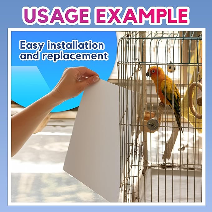 HA SHI Bird Cage Liner - 120 Paper Sheets, 20" x 18", 2.9 lb - Suitable for Pet Habitats, Bulk Quantity for Extended Use, Newsprint Texture, Parcel Packaging