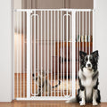 keny 51" Extra Tall Pet Gate, 29.7"-46" Wide Adjustable Cat Gate for Doorway, Hallway, Stairs, Auto-Close & Pressure Mounted, No Drilling, White