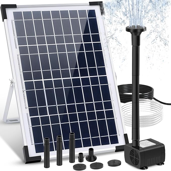 Solar Fountain Pump 12W Solar Water Fountain With 3 Spray Nozzle Solar Powered Water Pump 132 GPH Solar Pond Pump for Outdoor Garden Water Features