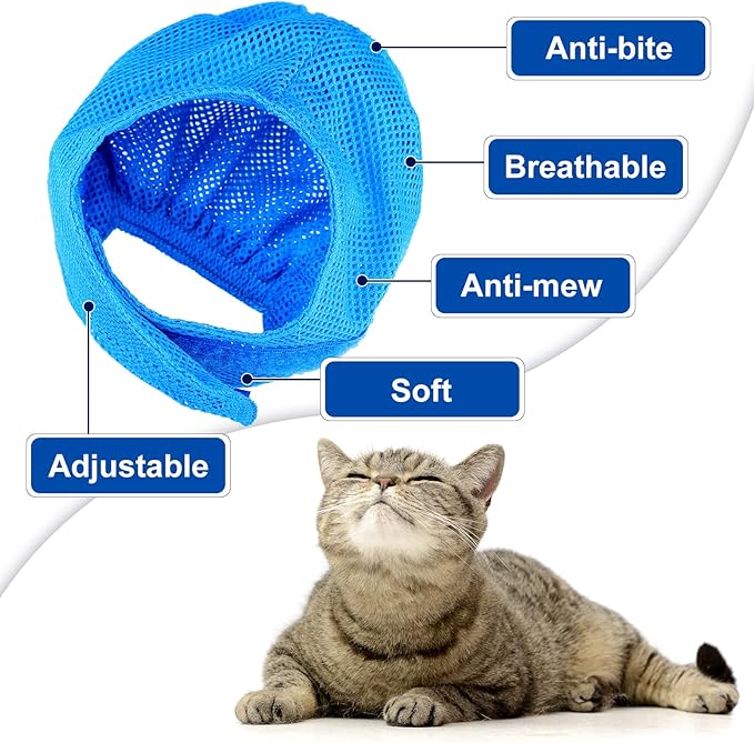 9 Pcs Cat Bathing Bag Set Cat Shower Bag Anti Bite and Scratch for Pet Grooming Washing Brush Comb Muzzle Nail Clipper Nail File Tick Tool(Blue, Turquoise)