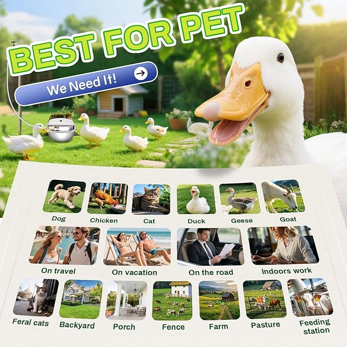 Automatic Animal Drinking Water Bowl with Float Valve, 304 Stainless Steel Kit Includes Bowl, Pipe, 2 Valves, Quick Connector Adapter and Countersunk Bolts. (Auto-Filling)