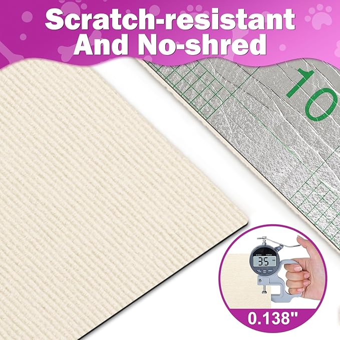 23.6x15.8 Cat Wall Scratcher Mat with Nano Tape,Anti Cats Scratch Furniture Couch Carpet Corner Protector for Indoor,Trimmable Cat Scratching Pad Board Sofa Replacement