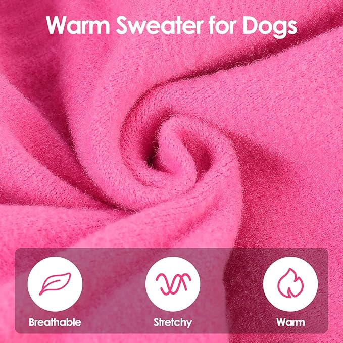 SUNFURA Hair Sticky Cat Clothes, Cat Sweater for Cats Only, 4-Legged Fleece Sweaters Kitten Pajamas Reduce Shedding Fur, Warm Pullover Shirts for Cats, Pink XL