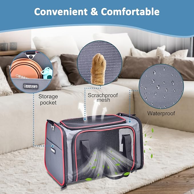Soft-Sided Kennel Pet Carrier for Small Dogs, Cats, Puppy, Airline Approved Cat Carriers Dog Carrier Collapsible, Travel Handbag & Car Seat