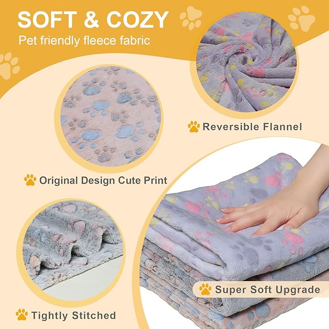 1 Pack 3 Blankets for Dogs, Dog Blanket for Large & Medium Pet Cat, Premium Soft Fluffy Suitable for Sofas, Kennels & Beds, Gifts Puppy Essentials, 41x31inch, Brown/Purple/Coffee Brown