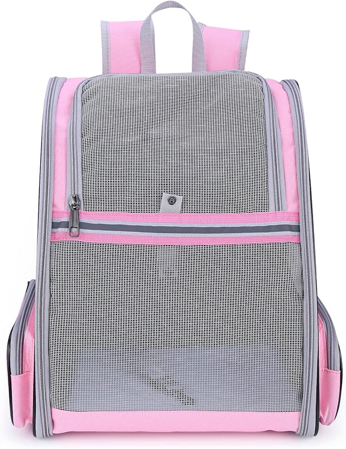 Lollimeow Cat Backpack Carrier, Ideal for Small Animals & Puppies, Airline Approved,Safe for Travel, Hiking, Vet Transport & Outdoor Use Fully Ventilated Design for Ultimate Comfort On-The-Go