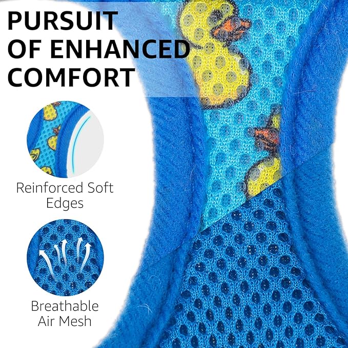 SCENEREAL Cat Harness & Leash Set Escape Proof - Adjustable Air Mesh Vest with Reflective Strips for Kittens, Puppies, Rabbits, Duck S
