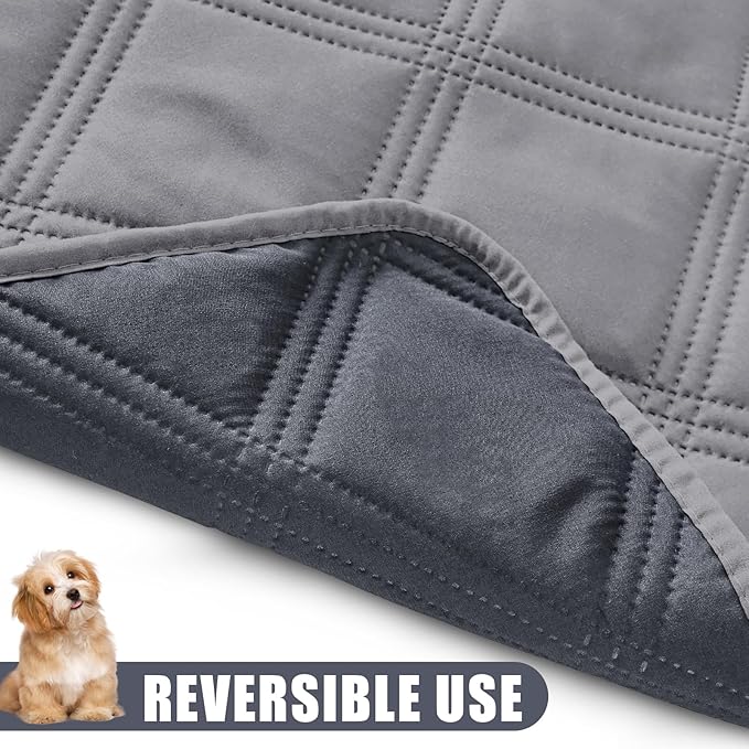 Smiry Waterproof Dog Bed Cover Blanket 40x50, Soft Reversible Pet Blanket, Washable Leakproof Cats Dogs Couch Cover for Sofa, Couch, Furniture, Grey/Dark Grey