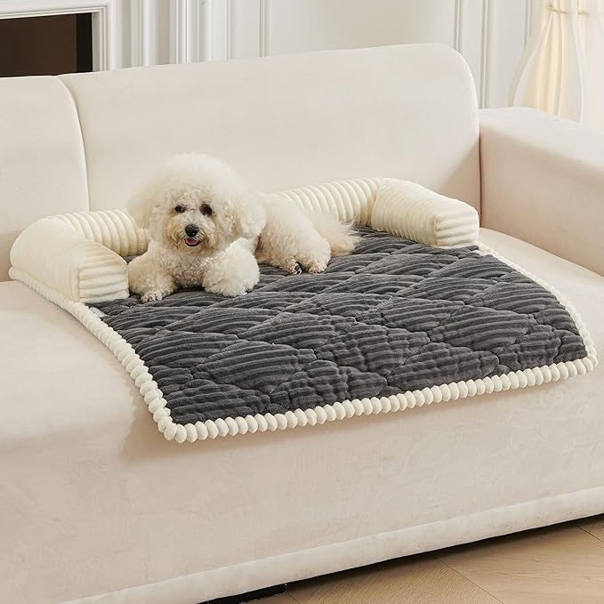 HAOMAIJIA Dog Couch Bed for Large Dogs, Non Slip Pet Couch Covers for Sofa Thick Soft Washable Dog Couch Cover Protector All Seasons Universal Dogs and Cats Bed Mat (Grey, X-Large)