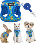 SCENEREAL Cat Harness & Leash Set Escape Proof - Adjustable Air Mesh Vest with Reflective Strips for Kittens, Puppies, Rabbits, Duck S