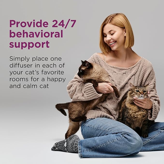 COMFORT ZONE Multi Cat Calming Diffuser Refill, 3 Pack – Cat Calming Pheromone Refills Help Reduce Anxiety, Stress, Scratching, Urine Marking, Multi-Cat Aggression, (30-Day Refills, 90-Day Supply)
