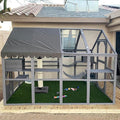 Aivituvin Cat House Outdoor Catio Kitty Enclosure with Super Large Enter Door,Wooden Cat Cage Condo Indoor Playpen with Platforms,Small House 110" L