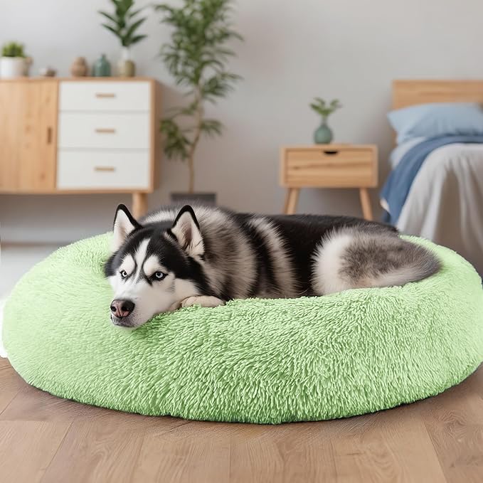 Extra Large Dog Beds, 36 Inch Human Dog Anxiety Relief Comfort Bed, Indestructible & Chew Proof Pet Beds (Green)