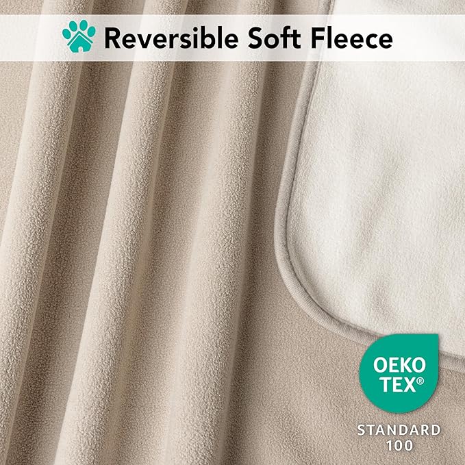 PetAmi Waterproof Dog Blanket for Medium Large Pets Dogs Cats, Pet Couch Cover Protector for Furniture, Reversible Washable Soft Fleece Cat Blanket for Bed Couch Sofa, 40x60 (Taupe/Beige)