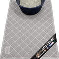 GORILLA GRIP Cat Litter Box Mat, 40x28, Water Resistant, US Designed Kitty Litter Trapping Mats, Easy to Clean, Scatter Control, Less Mess and Clean Floors, Kitten Supplies for Indoor Cats, Light Gray