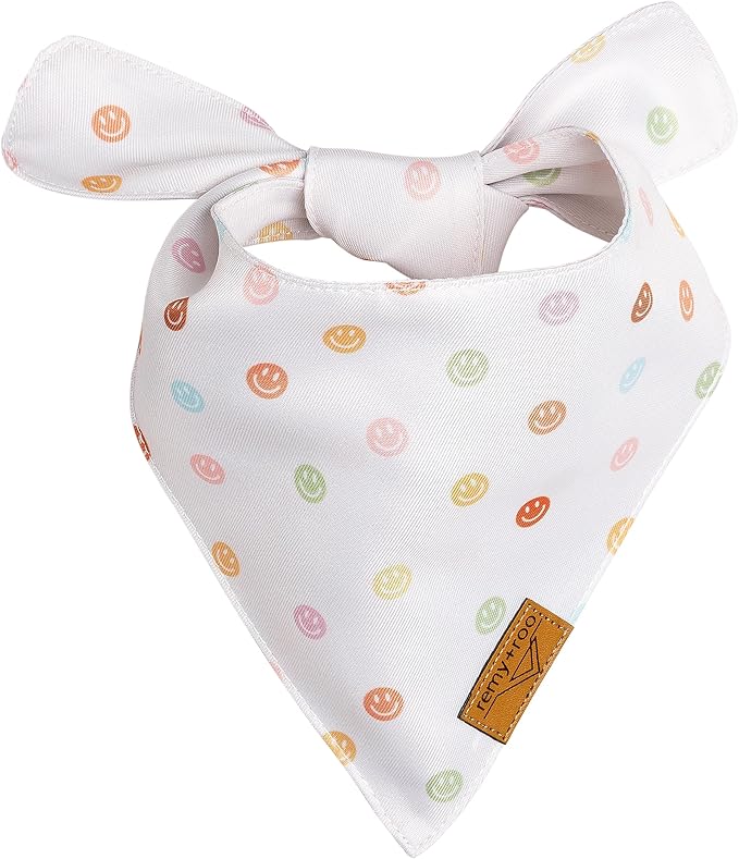 Remy+Roo Extra Large Spring Dog Bandanas - 4 Pack Daisy Set | Premium Durable Adjustable Polyester Fabric | Patented Shape Girl Dog Bandana, Floral Dog Bandana