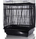 Tamu style Bird Cage Seed Catcher, Large, Stretchy Form Fitting Mesh Skirt Cover for Parrot Enclosures, Light and Breathable Fabric, Prevent Scatter and Mess, Reusable,Adjustable, Lightweight,Black