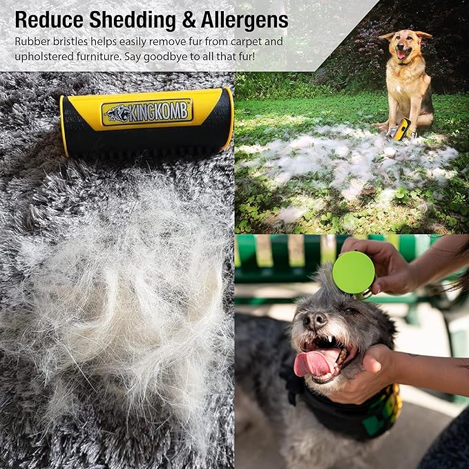 King Kanine Mini King Komb Pet Grooming Brush, Self Cleaning Deshedding | Multi-Use Tool for Cats & Kittens of All Life Stages | Mini Brush Pet for Grooming and Loose Hair | Perfect for Small Coats