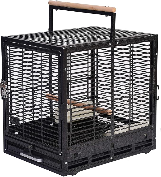 ZooPro Pet Travel Cage - Durable Metal Small Pet Carrier - for Sugar Gliders, Hedgehogs, Squirrels, Guinea Pigs, Hamsters, Rats, Parrots, Finches, Parakeets, & Other Small Mammals and Birds
