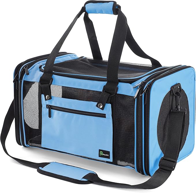 Soft-Sided Pet Carrier for Cats Small Dogs of 15 Lbs Medium Blue
