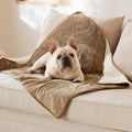 Bedsure Waterproof Dog Blankets for Medium Dogs - Medium Cat Blanket Washable for Couch Protection, Sherpa Fleece Puppy Blanket, Soft Plush Reversible Throw Furniture Protector, 30x40, Camel