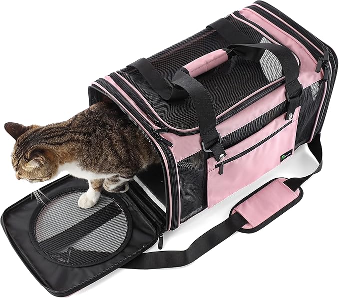 Soft-Sided Pet Carrier for Cats Small Dogs of 15 Lbs Medium Pink