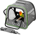 Suertree Upgraded Small Bird Carrier, Lightweight and Portable Travel Bird Cage with Stand and Easy Clean Tray, Parrot Parakeet Cockatiels Bird Travel Cage