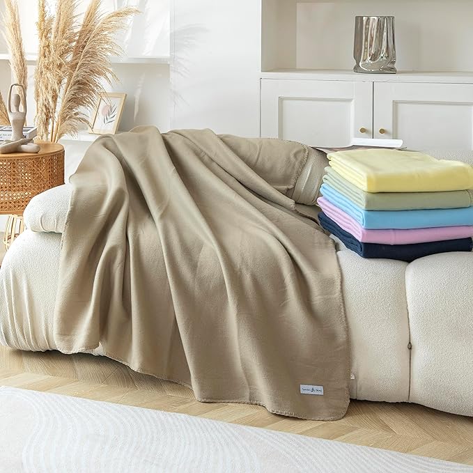Fleece Throw Blankets Bulk Fleece Blankets Solid Wholesale Lightweight Warm Soft for Pet Bed Sofa Couch Office Wedding Gifts Travel Seasons Assorted #9 50x60 Inches Pack of 6